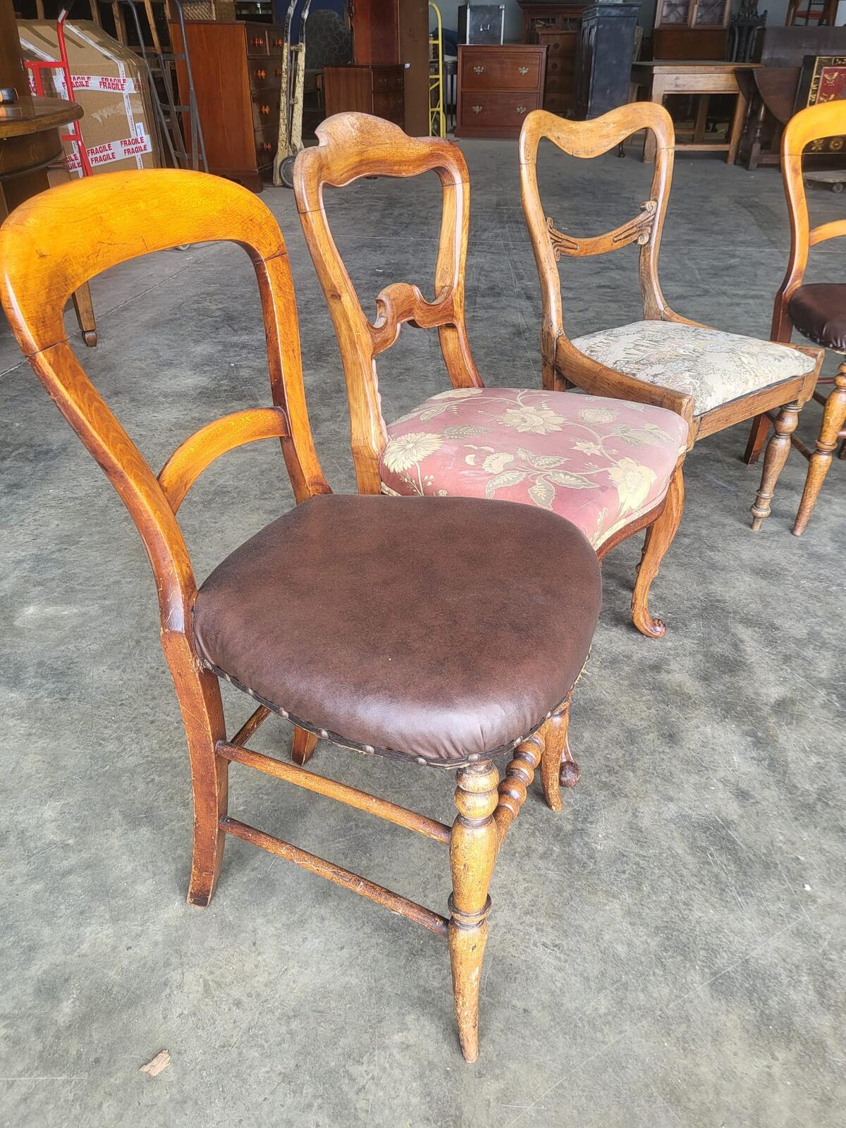 Antique Victorian 8 ballon back  mixed dining chairs