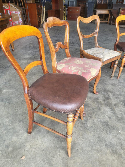 Antique Victorian 8 ballon back  mixed dining chairs