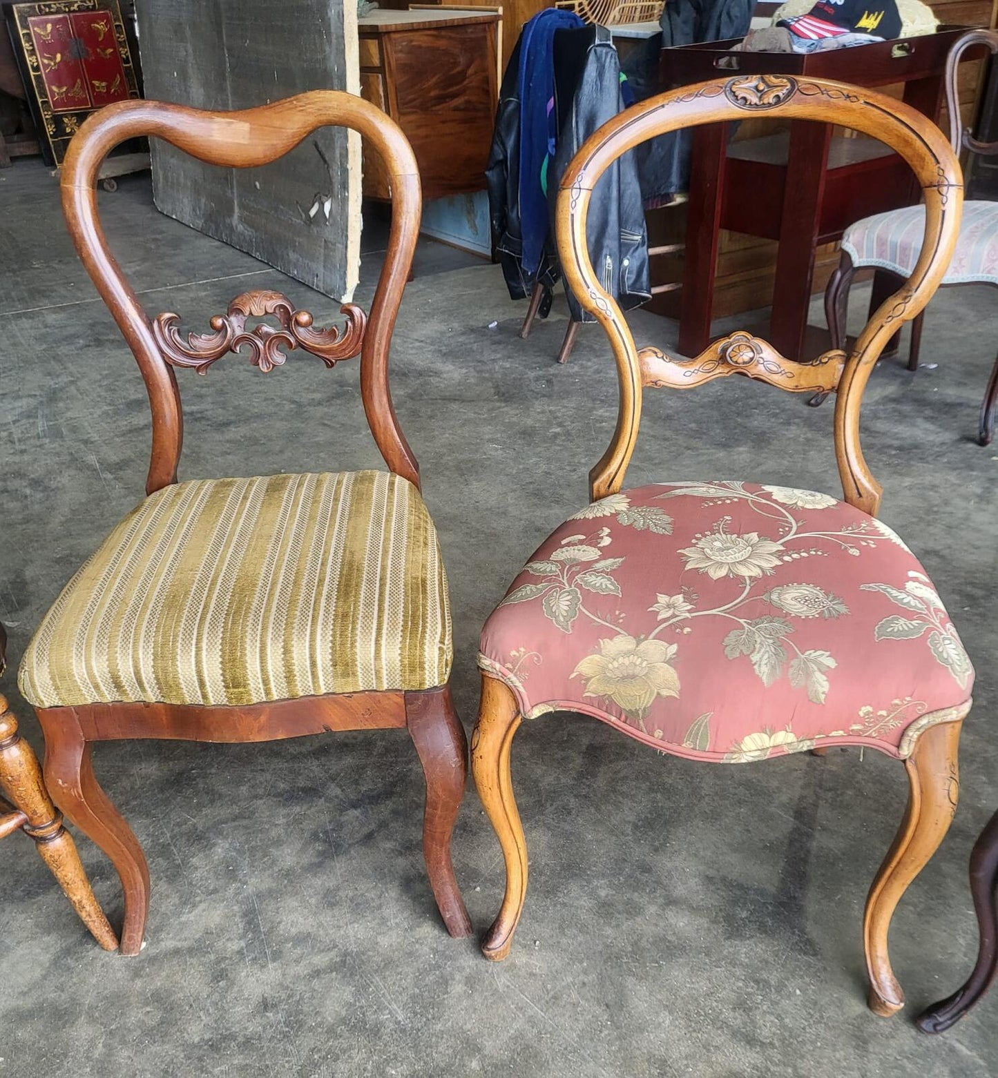 Antique Victorian 8 ballon back  mixed dining chairs
