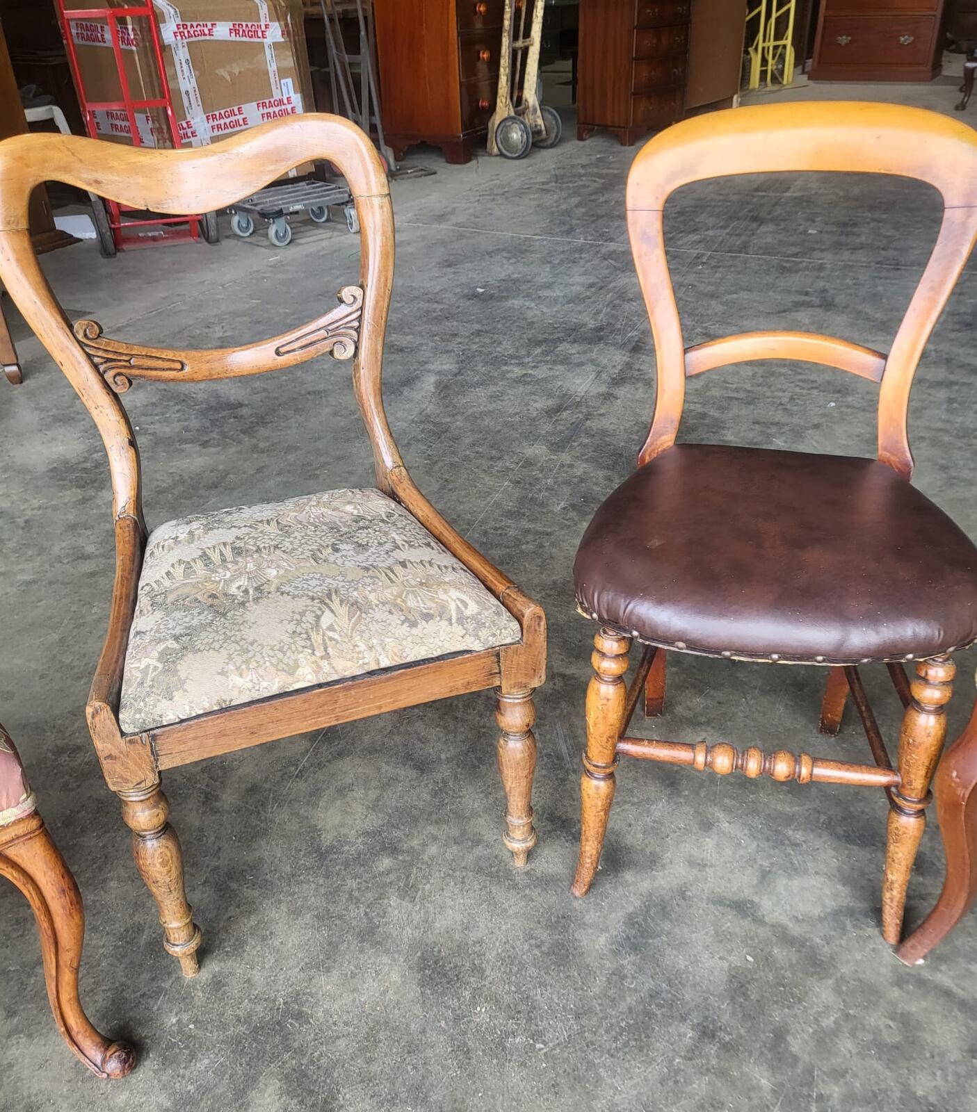 Antique Victorian 8 ballon back  mixed dining chairs
