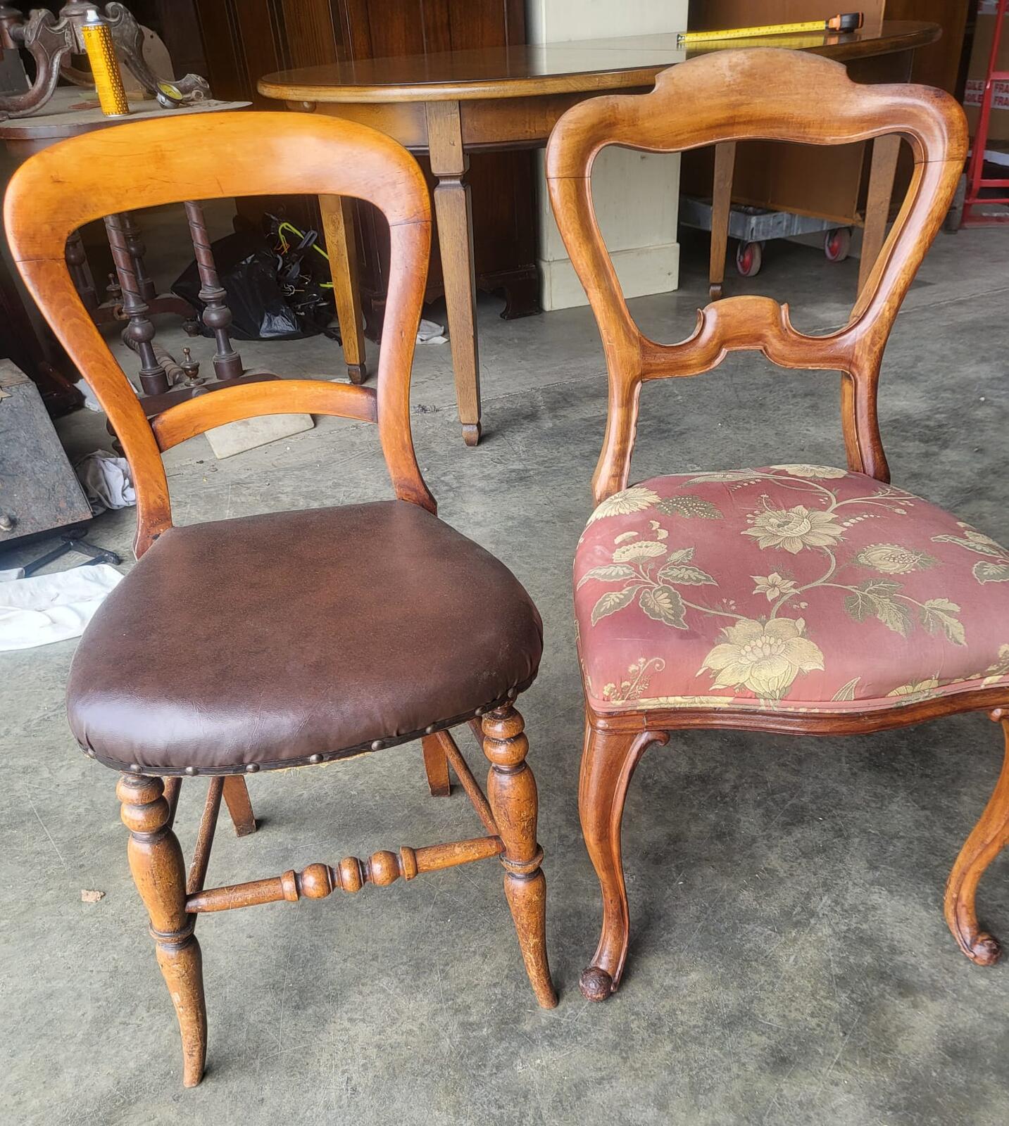 Antique Victorian 8 ballon back  mixed dining chairs