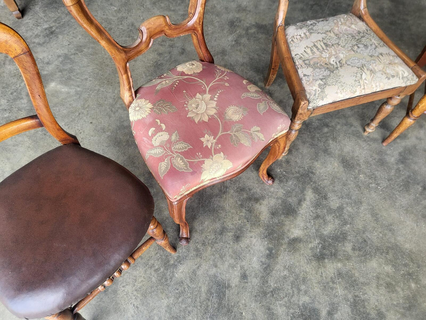 Antique Victorian 8 ballon back  mixed dining chairs