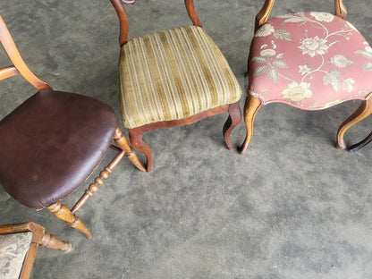 Antique Victorian 8 ballon back  mixed dining chairs