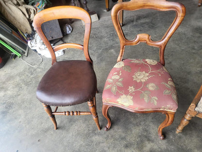 Antique Victorian 8 ballon back  mixed dining chairs