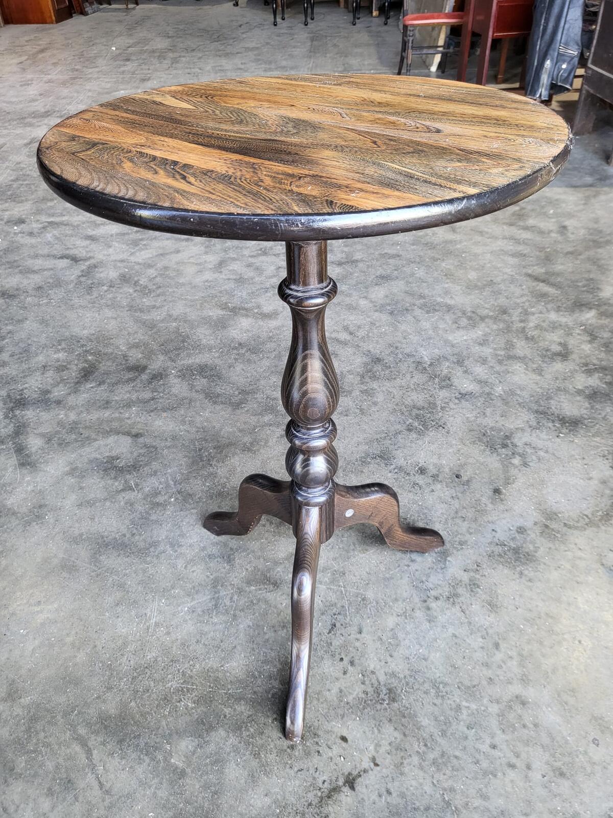 Ercol round tripod side end lamp occasional table