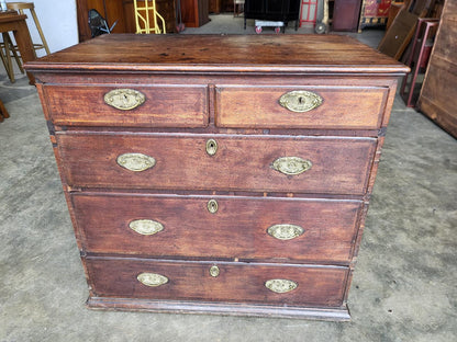 Antique Georgian oak 2 over 3 chest of drawers