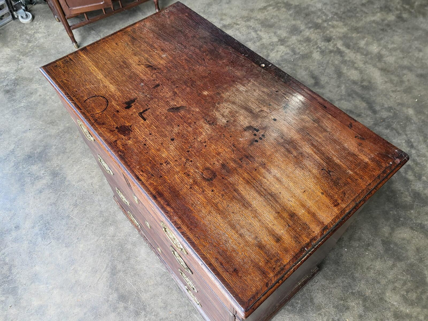 Antique Georgian oak 2 over 3 chest of drawers