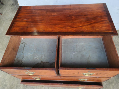Antique Georgian strung 2 over 2 chest of drawers bracket feet