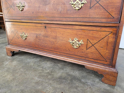 Antique Georgian strung 2 over 2 chest of drawers bracket feet
