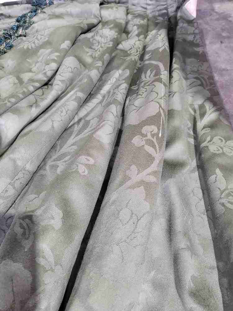 Curtains large pelmet swags 379cm w x 220 drop 12"5" wide lined green fabric