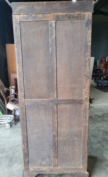 Antique inlaid mahogany single slim wardrobe cupboard