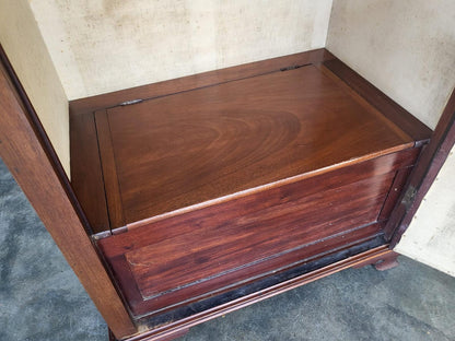 Antique inlaid mahogany single slim wardrobe cupboard