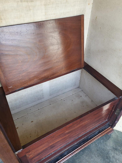 Antique inlaid mahogany single slim wardrobe cupboard