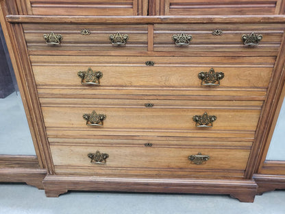 Large breakdown antique Victorian triple compactum wardrobe