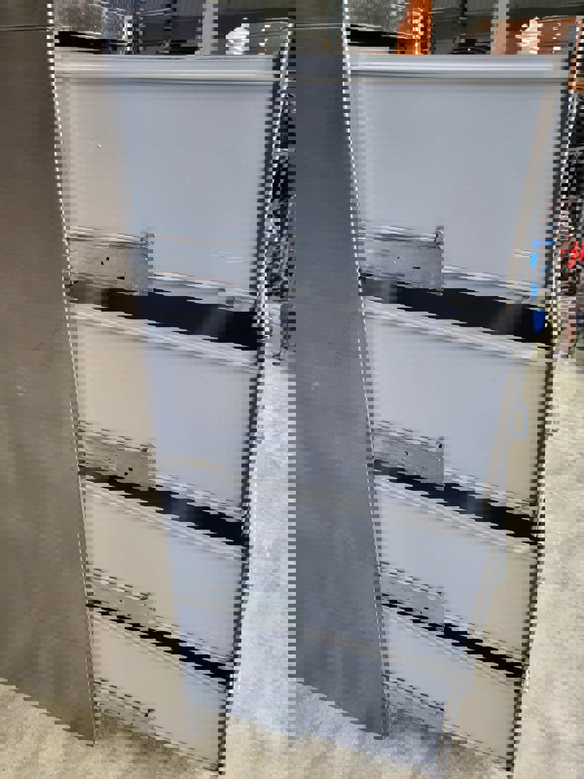 Large brushed metal 4 drawers silver filing cabinet