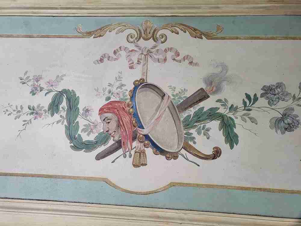 20thC very large 10' 5" H French painted room panel mirror door frame