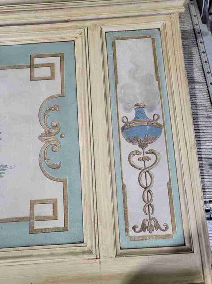 20thC very large 10' 5" H French painted room panel mirror door frame