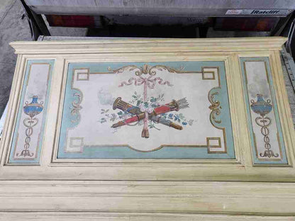 20thC very large 10' 5" H French painted room panel mirror door frame