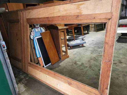 20thC very large 10' 5" H French painted room panel mirror door frame