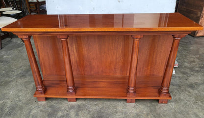 Antique repro large serving hall table 4 columns