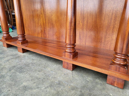 Antique repro large serving hall table 4 columns