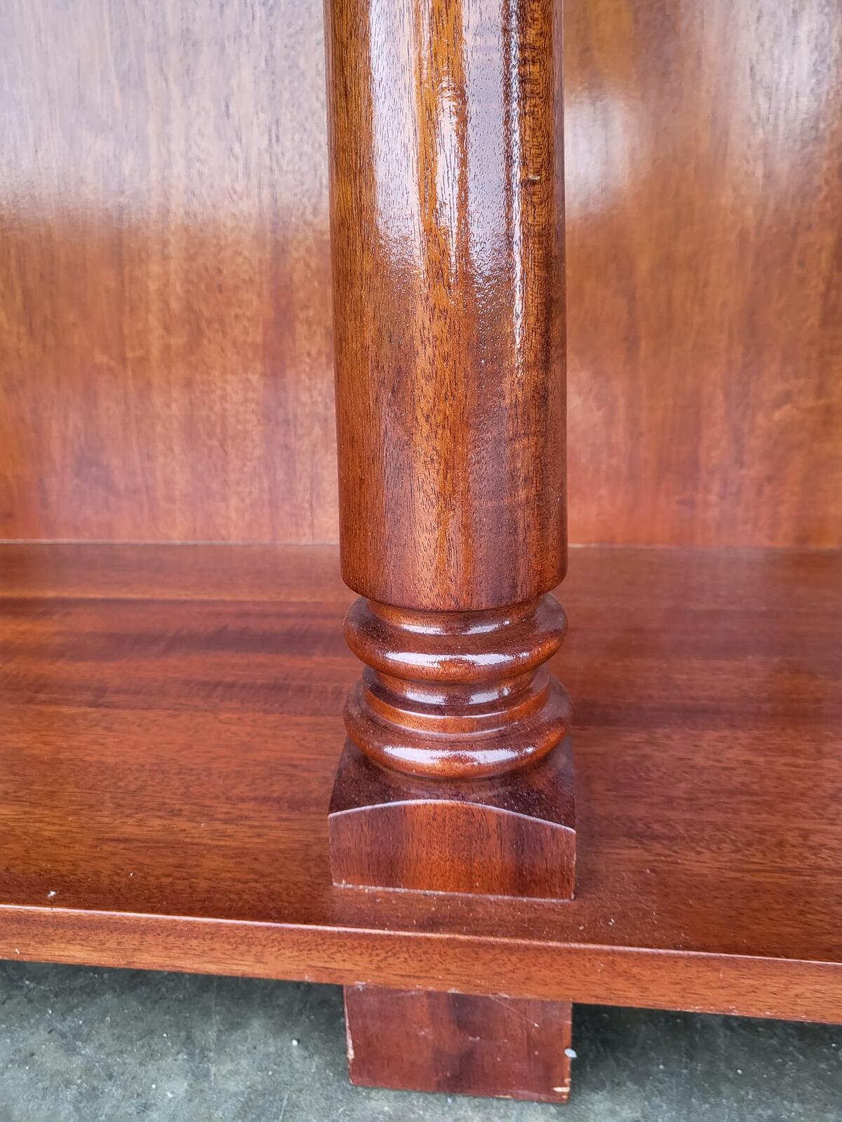 Antique repro large serving hall table 4 columns