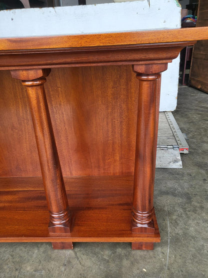 Antique repro large serving hall table 4 columns