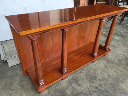 Antique repro large serving hall table 4 columns