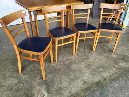 Vintage light oak drawer leaf extending dining table seat 8 + 4 chairs