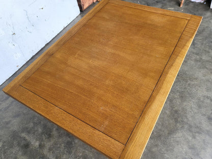 Vintage light oak drawer leaf extending dining table seat 8 + 4 chairs