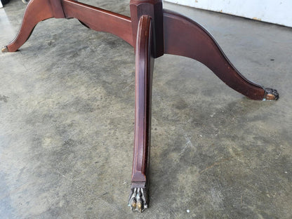 Mid century dark wood extending pedestal dining table seat to 8