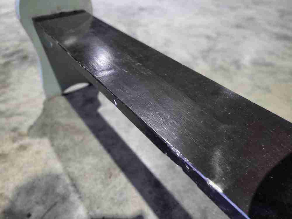 Small painted green brown wooden bench kitchen dining room hall window seat