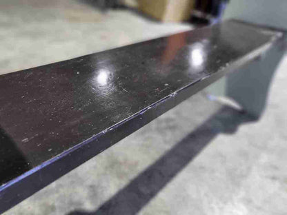 Small painted green brown wooden bench kitchen dining room hall window seat