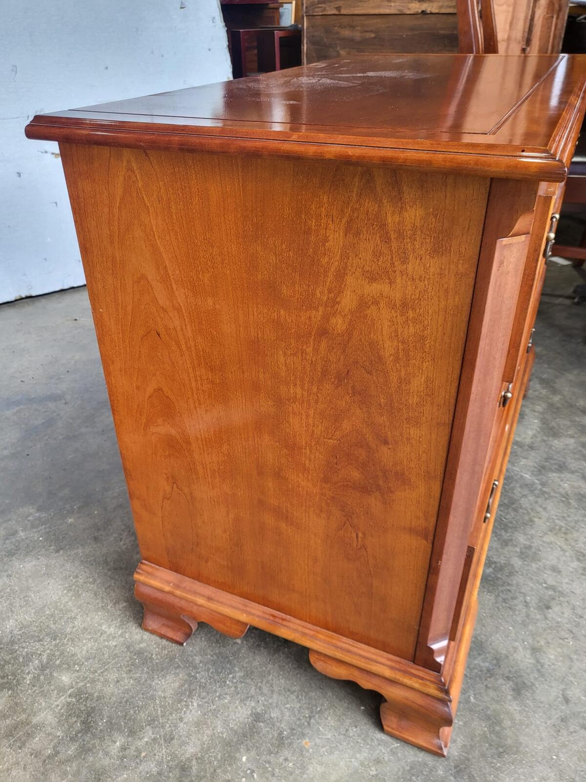 Pair two low antique repro Charles Barr chest of drawers