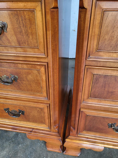 Pair two low antique repro Charles Barr chest of drawers