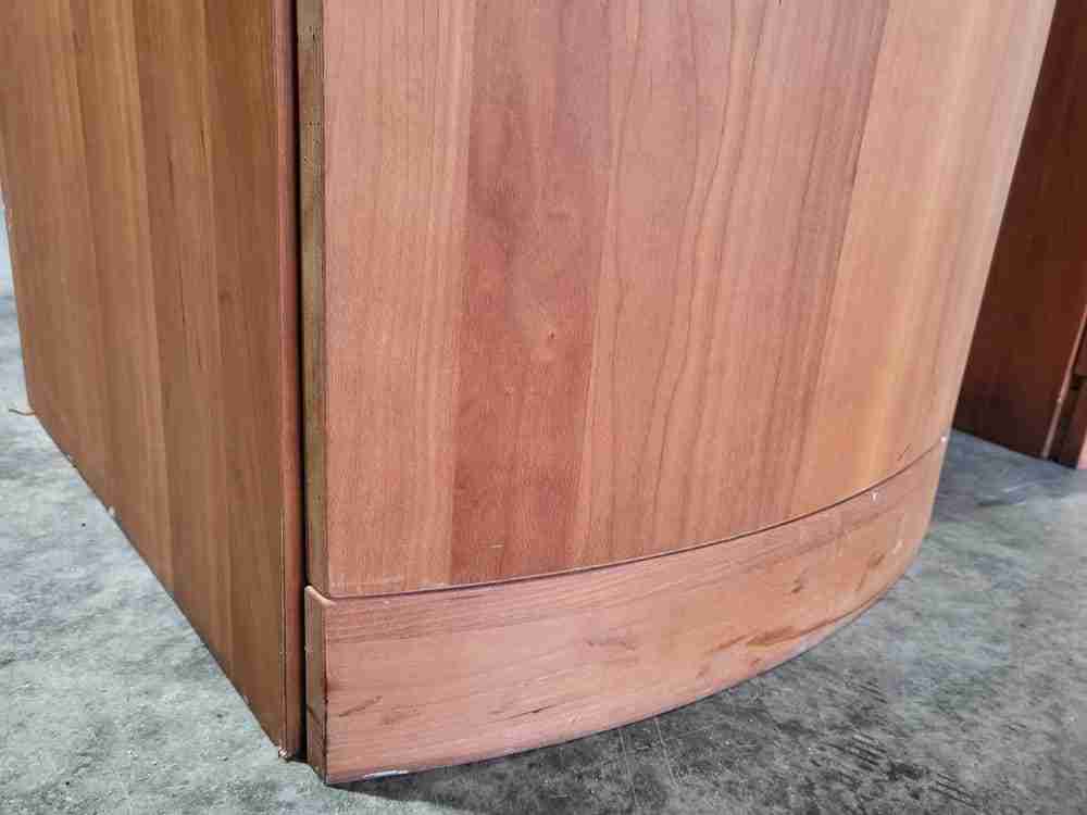 Pair 2 bow front slim wardrobes shelves hanging rail