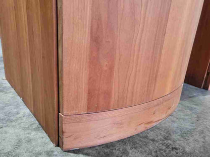 Pair 2 bow front slim wardrobes shelves hanging rail