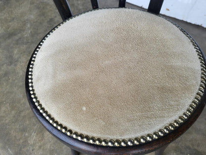 Pair two Thonet bentwood bistro chairs no18 suede seats