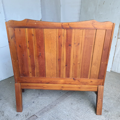 Pine High Back Wing Back Bench Fabric Seat Kitchen Hall Seat