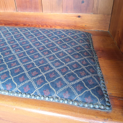 Pine High Back Wing Back Bench Fabric Seat Kitchen Hall Seat