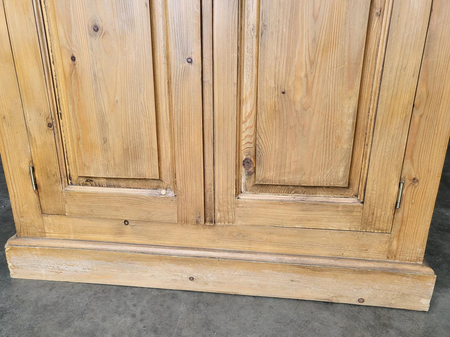 Pine panelled 2 door wardrobe hanging rail bedroom