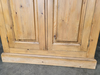 Pine panelled 2 door wardrobe hanging rail bedroom