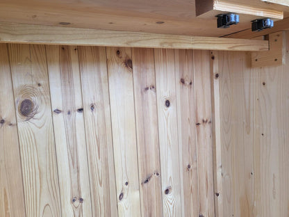 Pine panelled 2 door wardrobe hanging rail bedroom