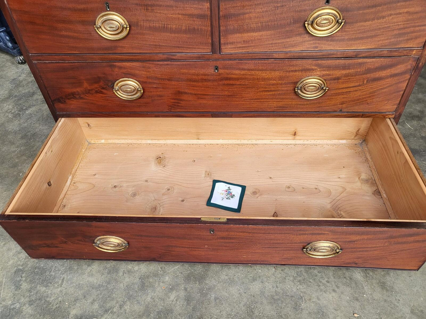 Antique Regency ? mahogany double wardrobe drawers linen press