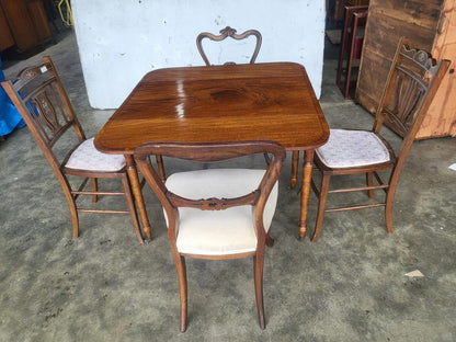Antique Regency inlaid Pembroke drop leaf dining occasional table drawer