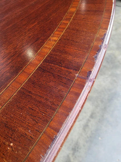 Antique repro large oval tilt top pedestal dining table seat 6