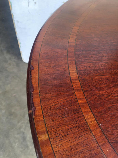 Antique repro large oval tilt top pedestal dining table seat 6