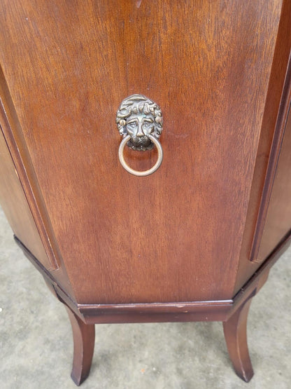 Antique repro octagonal side end lamp table cabinet legs