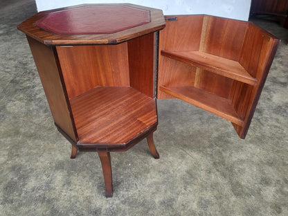 Antique repro octagonal side end lamp table cabinet legs