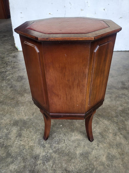 Antique repro octagonal side end lamp table cabinet legs